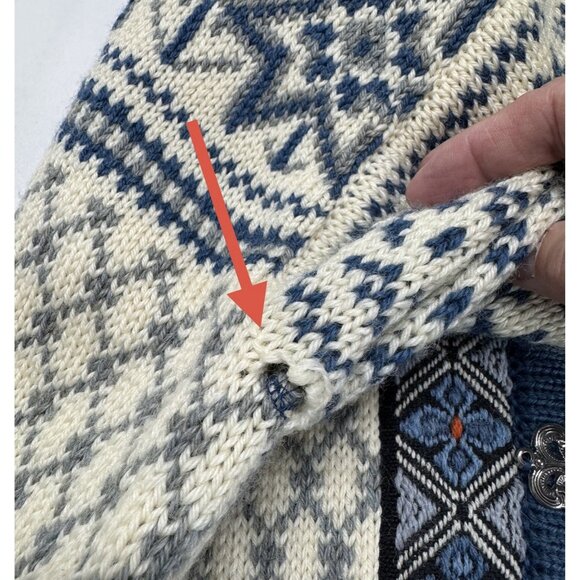 DALE OF NORWAY Cardigan Sweater Womens Large Metal Clasps * FOR REPAIR * READ - Picture 13 of 14